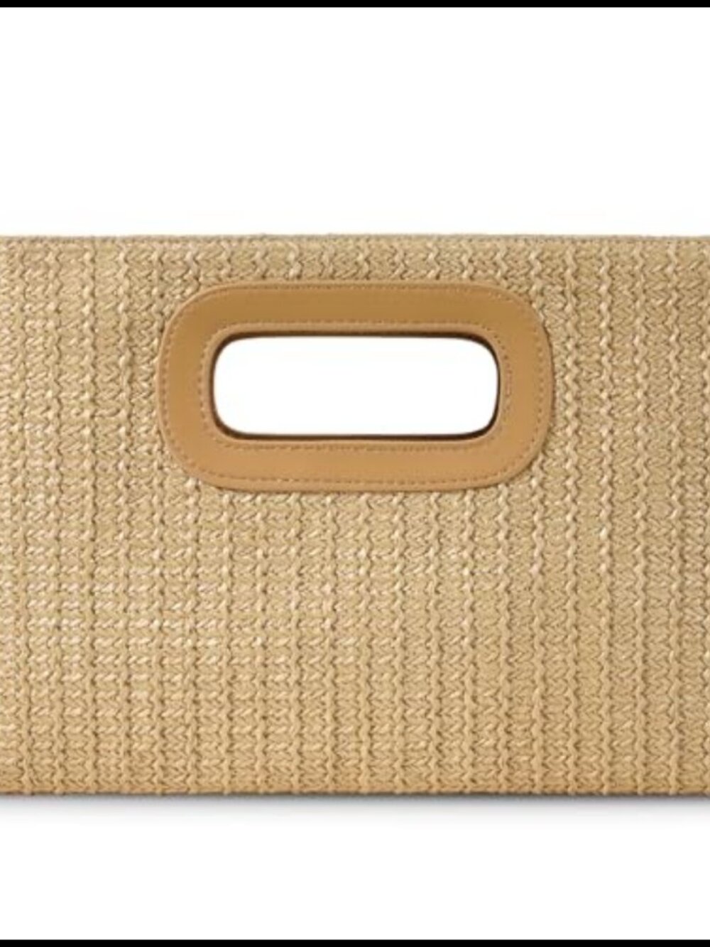 Top Handle Straw Clutch Handbag for Women with Gold Chain
